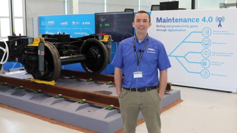 IMG 1 Richard Gardiner, AMRC rail sector lead, and the new Maintenance 4.0 demonstrator at the University of Sheffield AMRC Factory 2050.